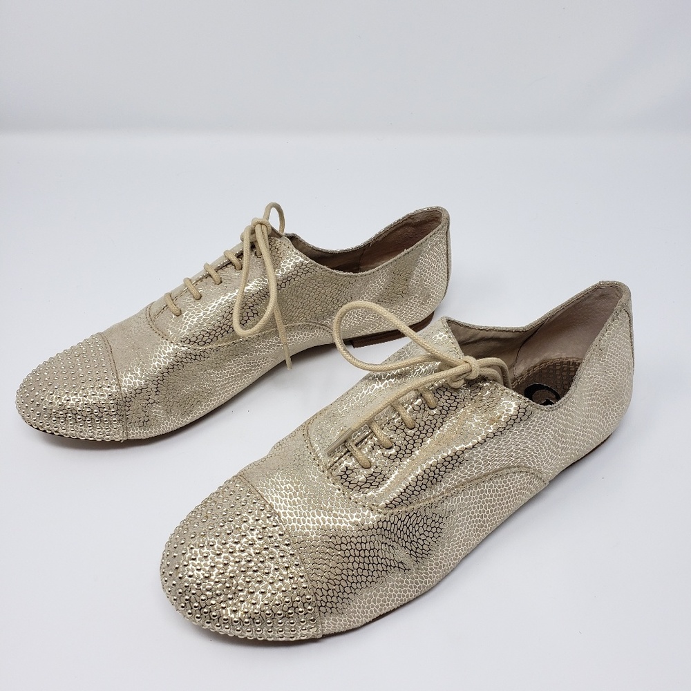 Gianni Bini studded metallic oxfords